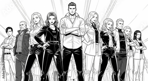 Group of Diverse People Posing Confidently Together.