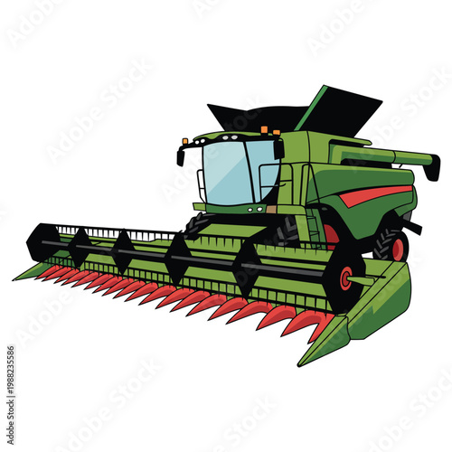 combine harvester on wheat field