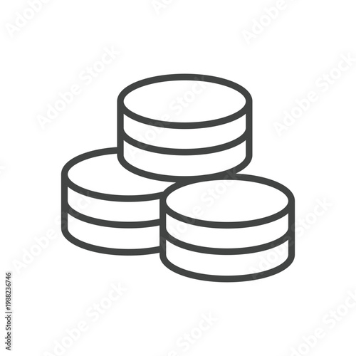Outline Simple Three Coin Stack Finance Saving Line Icon