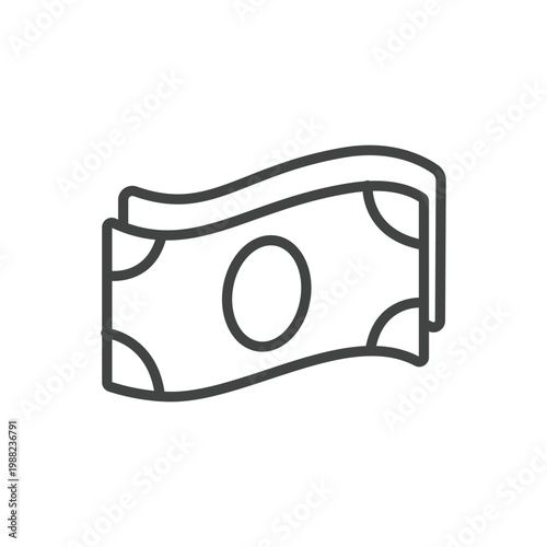 Simple Line Art Money Bill Stack Illustration Icon Design Element