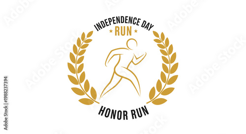 Independence Day Honor Run Logo Emphasizing Patriotic Values and Commemorative Sports Events