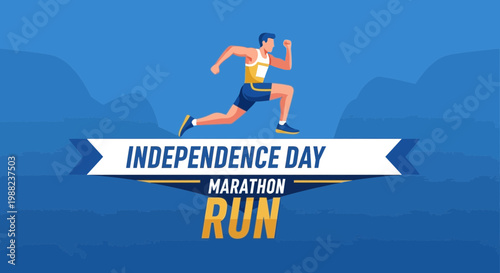 Independence Day Marathon Run Depicting Fitness and A Celebration Of Competition Victory