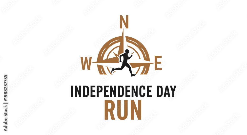 Obraz premium Independence Day Run: A Compass Guide to a Patriotic and Energetic Sport Day Celebration