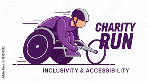 Inclusive Charity Race Illustrative Design Depicting Courage, Tenacity, And Sporting Spirit