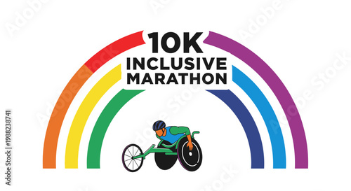 Inclusive Marathon: Wheelchair Athlete Symbolizing Unity and Sporting Events