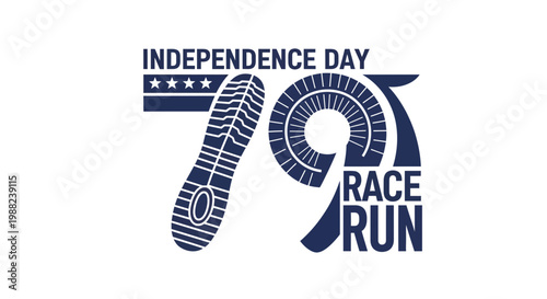 Independence Day Celebration: A Commemorative Run And Race Emblem Design