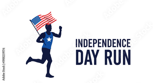 Independence Day Runner, Celebrating Freedom and Patriotism with American Flag Imagery
