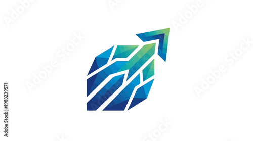 Free Download Abstract Watercolor Arrow and Leaf Design Representing Growth and Progress. - GFXLoad