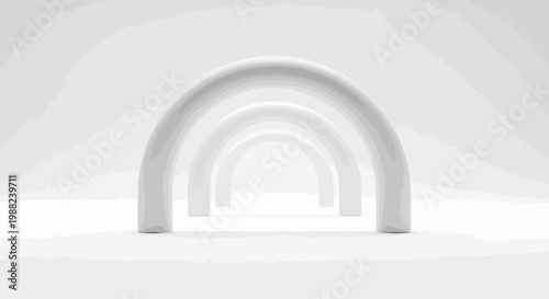 Infinite Archway Perspective Abstract Minimalist Design