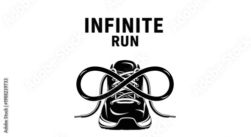 Infinite Run Concept: Running Shoe Design with Symbol Emphasizing Endless Movement