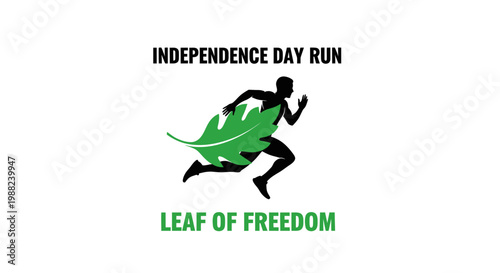 Independence Day Run Leaf Of Freedom Runner Silhouette Graphic