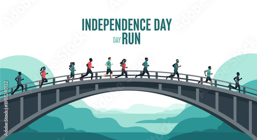 Independence Day Run: Celebrate Freedom, Fitness, And Community In This Vibrant Illustration