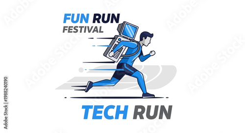 Innovative Tech Run Festival Featuring A Runner and High-Tech Equipment In Action