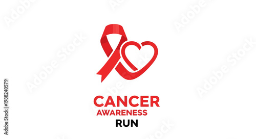 Inspiring Cancer Awareness Run Logo Symbolizing Hope and Support for the Cause