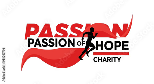 Inspiring Charity Logo Featuring Runner Silhouette of Passion and Hope, Dynamic Design