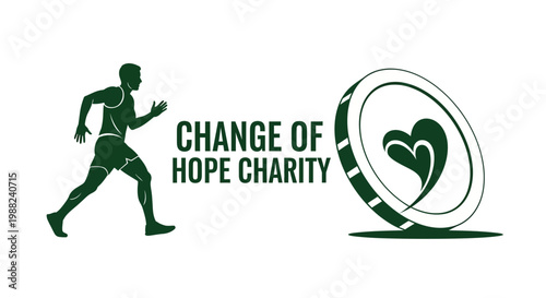 Inspiring Charity Logo Featuring Running Figure and Heart-Shaped Symbolism In a Unique Design