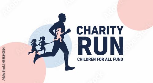 Inspiring Charity Run Depicting Silhouette, Joy, And Support For Children's Fund