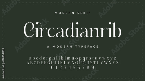 Luxury wedding alphabet letters font with tails. Typography elegant classic serif fonts and number decorative vintage retro concept for logo branding. vector illustration