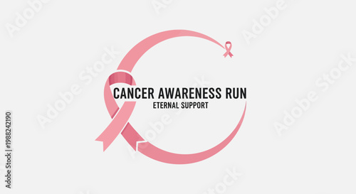Inspiring Visual Representation of a Pink Ribbon Run for Cancer Awareness