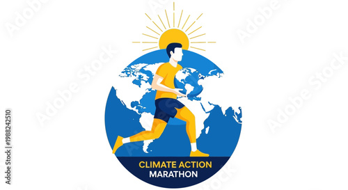 Inspiring Climate Action Marathon Imagery Promoting Environmental Awareness And Global Endurance