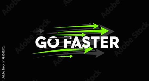 Inspiring Visual Representation of Speed and Forward Motion Concept, Go Faster Graphics