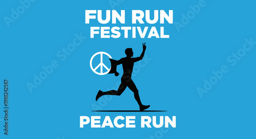 Joyful Runner Celebrating Peace And Fun At The Lively Fun Run Festival Event