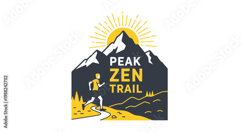 Inspiring Peak Zen Trail Logo for Outdoor Adventure, Hiking, and Exploration Activities