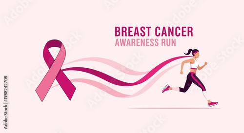 Inspiring Woman Runs For Breast Cancer Awareness, Symbolizing Hope and Support