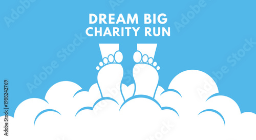 Inspiring Dream Big Charity Run, Reaching The Heights, Blue Sky, Positive Message