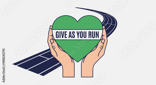 Inspiring Donation Graphic with Running Theme Demonstrating Charitable Action and Altruism