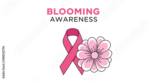 Inspiring Pink Awareness Symbol With Blooming Flower Symbolizing Uplift and Hope