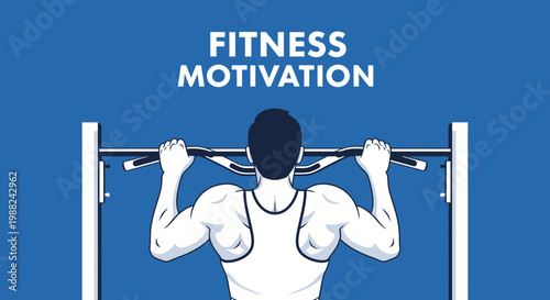 Inspiring Fitness Focus: A Determined Athlete Performing Pull-Ups for Peak Muscle Development