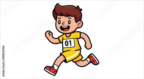 Joyful Young Athlete Races Towards Victory, Achieving Remarkable Speed and Dexterity