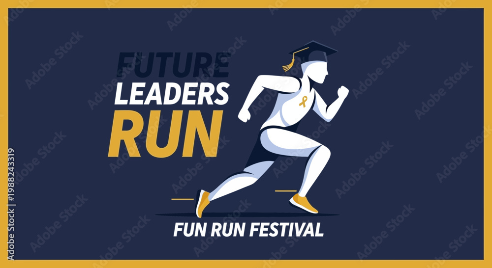 Fototapeta premium Inspiring Future Leaders: Fun Run Festival Celebrating Education and Achievement