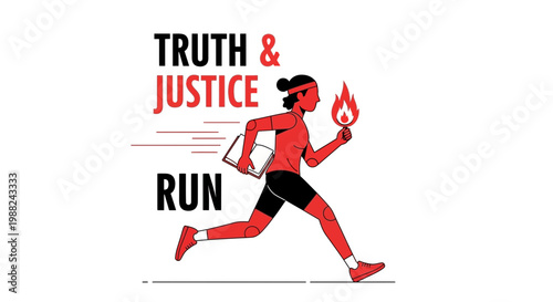 Justice Seeker Rushing Forward, Carrying Flame and Knowledge, Symbolic Runner