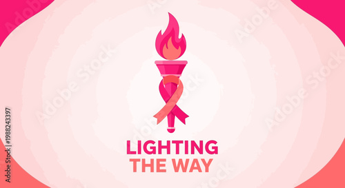 Inspiring Pink Torch Symbolizing Empowerment and Strength, Lighting Up The Path Forward