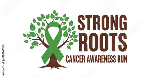 Inspiring Green Ribbon Emblazoned Tree Symbolizing Strength and Cancer Awareness