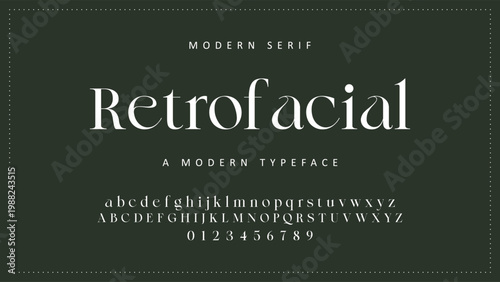 Luxury wedding alphabet letters font with tails. Typography elegant classic serif fonts and number decorative vintage retro concept for logo branding. vector illustration