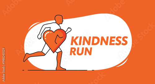Kindness Run: A Creative Graphic Depicting an Act of Compassion and Movement