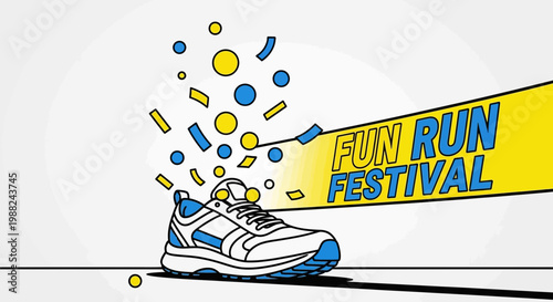 Joyful Athletic Celebration Promoting Running Events and Festive Sport Championships