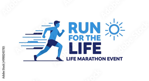 Inspiring Running Event Illustration Depicting Life Marathon For Health And Wellness Campaigns