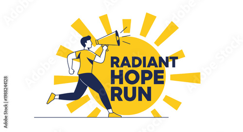 Inspiring Hope Run: A Motivational Illustration Promoting Fitness and Positive Energy.