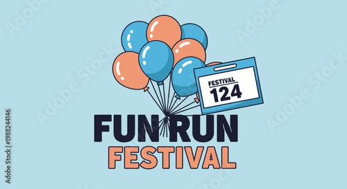 Joyful Event Fun Run Festival Celebrations Embellished With Colorful Balloons Display