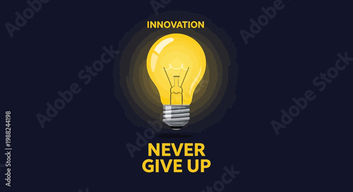 Inspiring Idea: An Illuminated Light Bulb As A Symbol of Never Giving Up For Success