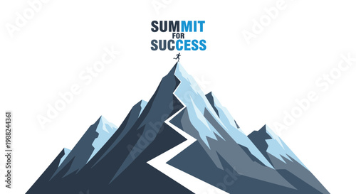 Inspiring Summit For Success Concept Depicting Perseverance And Achievement Visual