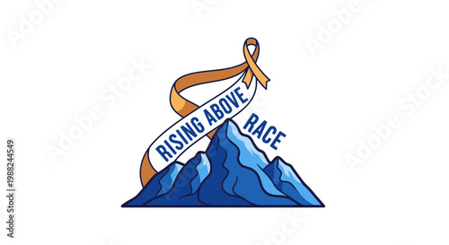 Inspiring Symbol Depicting Resilience, Overcoming Obstacles, and Unity in Mountain Form