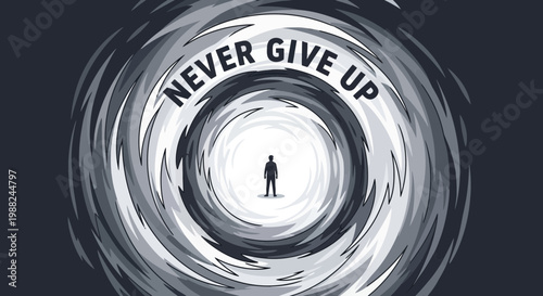 Inspiring Illustration of Perseverance and Determination in a Challenging Situation