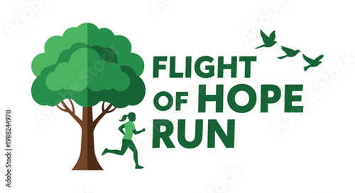 Inspiring Image Showcasing The Flight Of Hope Run Concept With Nature And Motivational Themes