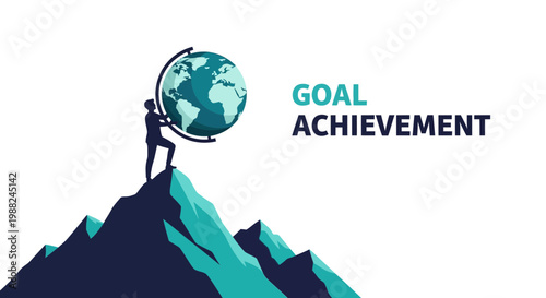 Inspiring Visual Illustrating Goal Achievement, Global Vision And Business Success Ambition