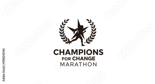Inspiring Imagery Featuring the Champions for Change Marathon Logo in a Clean Design